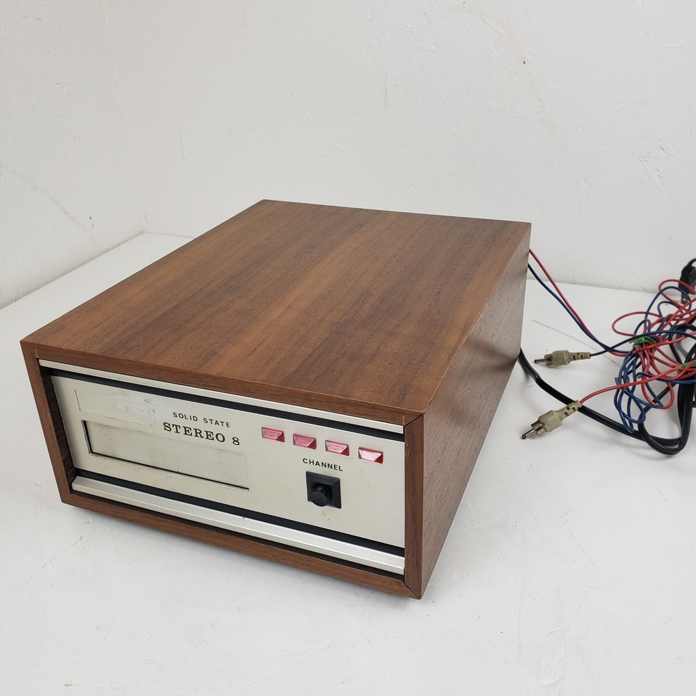 Vintage Solid State Stereo 8 Track Player Wood Grain Untested Parts Repair